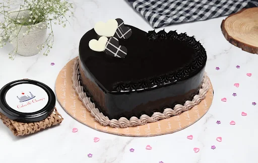 Chocolate Truffle Heart Eggless Cake