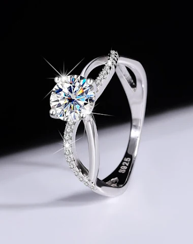 Echte Moissaniet Ring in Sterling Z - 0