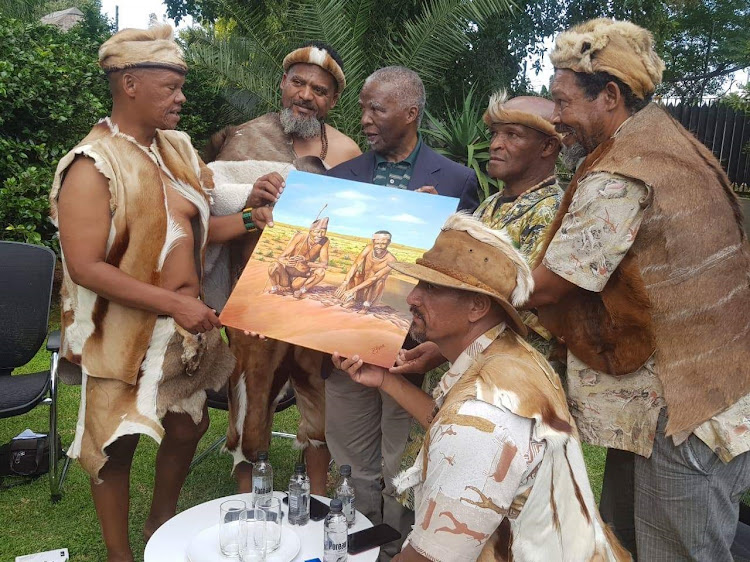 Former president Thabo Mbeki meets with Khoi and San activists and chiefs