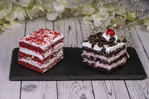 Red Velvet And Black Forest Pastry