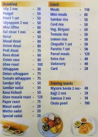 Saravana Hotel menu 1