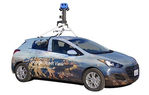 Google Street View car with 360° camera