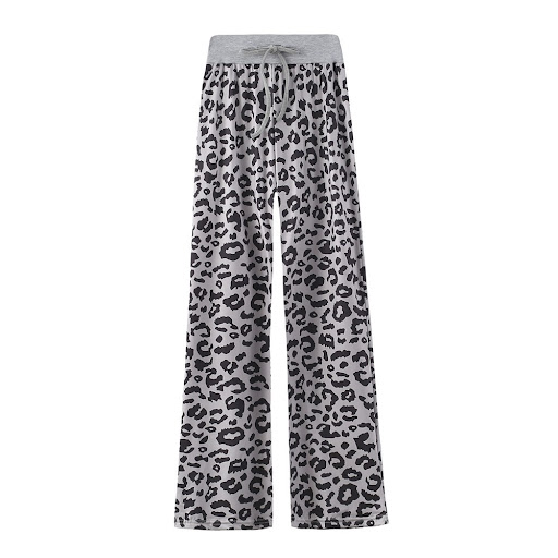 Title 2, Womens Leopard Print Stretch Drawstring Wide L...