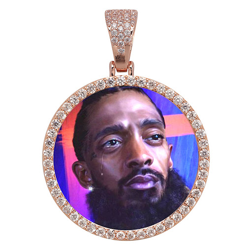Title 12, Memory Picture Customized Zircon Round Pendant
