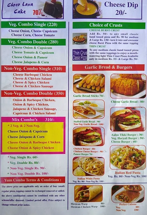 Delhi Hut Pizza menu 