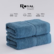 Khăn Lau Đầu Khăn Gội Royal 35X80Cm Với Sợi Bông Cotton Dày Thấm Hút Tốt