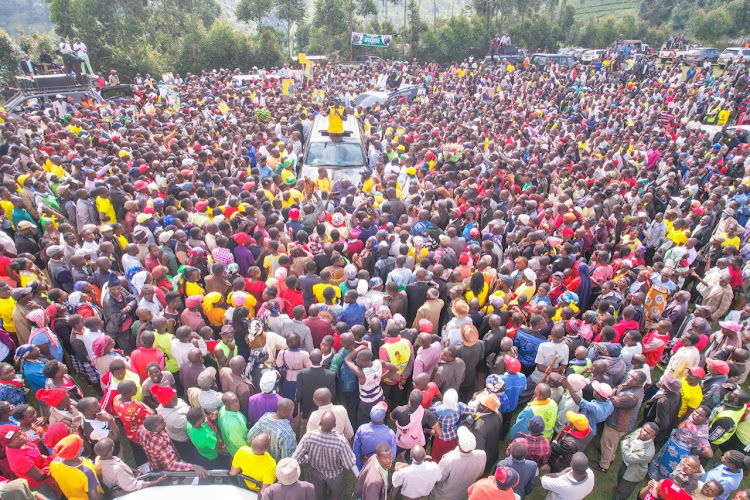 Kisii County supporters during the Kenya Kwanza campaigns on June 15,2022