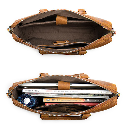 Title 6, Vintage Mens Leather Briefcase, Fashionable 14...