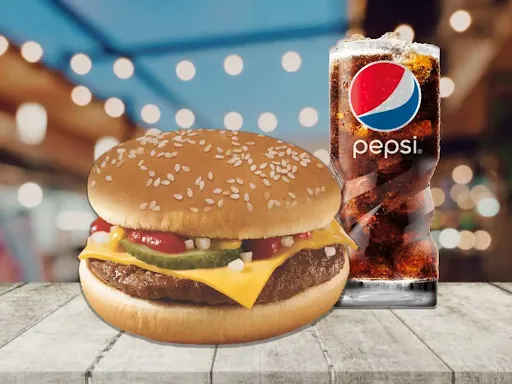 Veg Cheeser Burger + Pepsi [250 Ml]