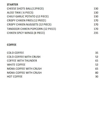 Cafe Sky Light menu 