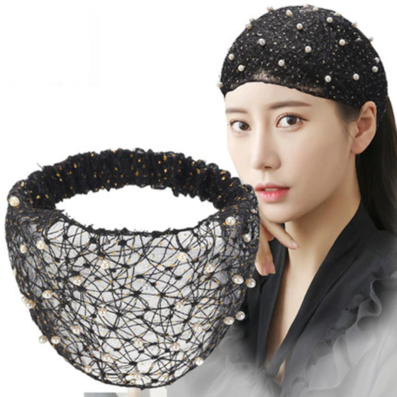 Ademende dames hoofdband met brede rand en parels. Stijlvol en comfortabel. Ideaal voor een elegante look, ademend en perfect voor elke gelegenheid.