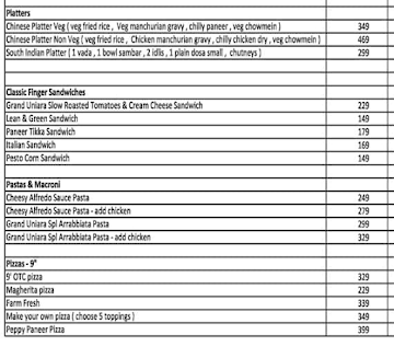 Burj menu 