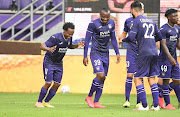 Percy Tau celebrates with his RSC Anderlecht teammates after scoring on debut for the Belgian giants. 