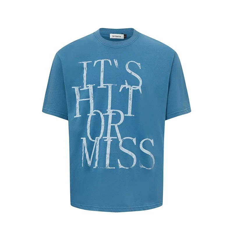 Men's American-Style Letter Printed Round Neck T-shirt, Comfortable Everyday Wear, Casual Style, Perfect for a Relaxed L