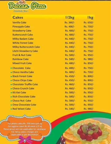 Deccan Pizza menu 