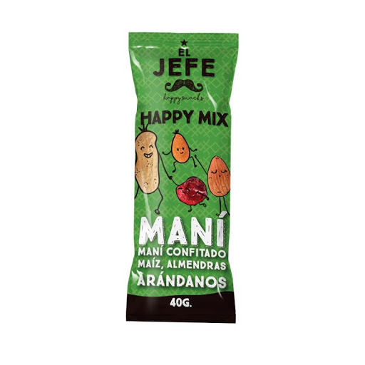 //Snack Mezcla De Mani, Maiz, Almendra Y Arandanos El Jefe Happy Mix 