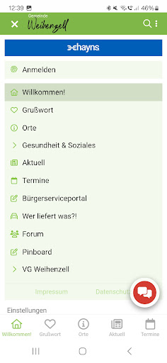 Screenshot Gemeinde Weihenzell