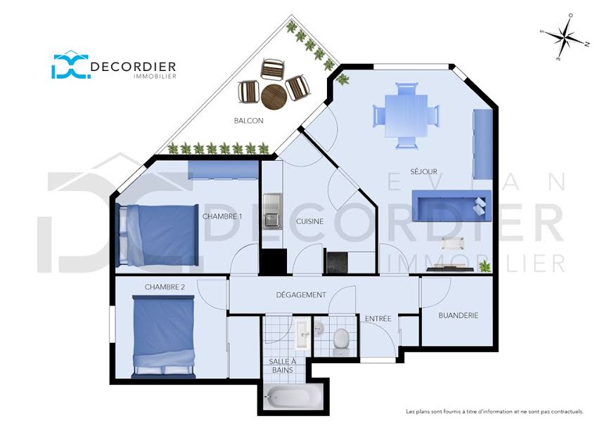 Vente appartement 3 pièces 62.37 m² à Evian-les-Bains (74500), 320 000 €