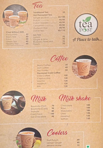 Tea Post menu 