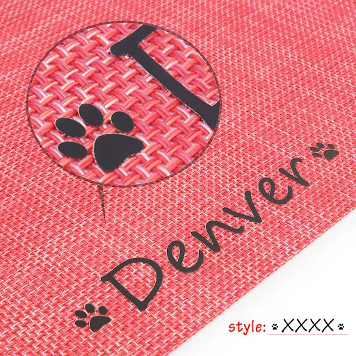 Personalized Pet Mat Cat Dog Pad Custom Name Pet Food Pad Bowl Drinking Feeding Mat Easy Wash Underpad for Puppy