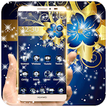 Cover Image of Unduh Golden Blue Flower Deluxe gold 1.1.7 APK