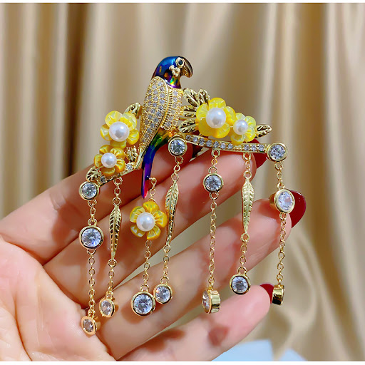 Title 2, Luxury Tassel Brooch Branch Design Womens Acce...