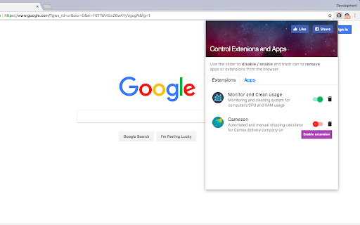 Extension manager for Chrome™