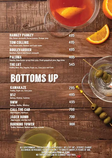 Lord Of The Drinks menu 