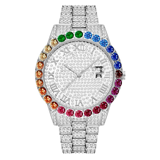 Title 3, Fashion Trend Mens Quartz Watch with Rhineston...