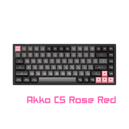 Bàn phím cơ Akko 3084 V2 ASA Black Pink Switch Rose Red