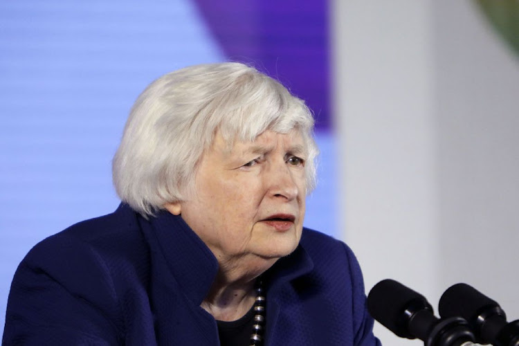 US treasury secretary Janet Yellen speaks during a news conference at the Group of 20 finance ministers and central bank governors meeting in Bengaluru, India, on February 23 2023. Picture: SAMYUKTA LAKSHMI/BLOOMBERG