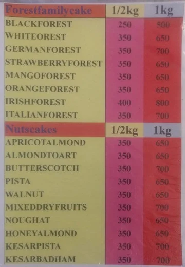 Food Nest menu 