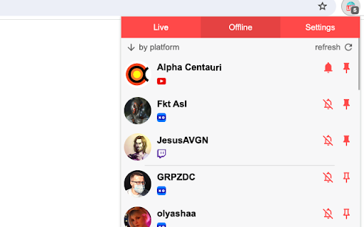 Stream Live — notifications for live streams