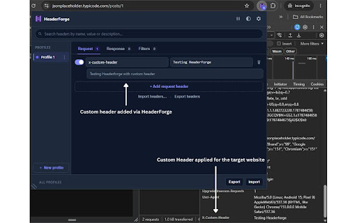 HeaderForge: HTTP Header Modifier (ModHeader Alternative) screenshot 3