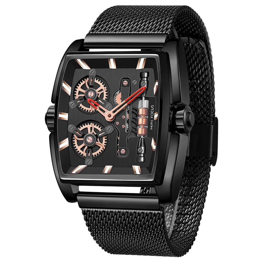 Title 3, Montre homme Barrel Shell avec bracelet en mail...