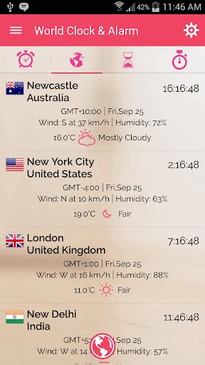 World Clock: Alarm Widget