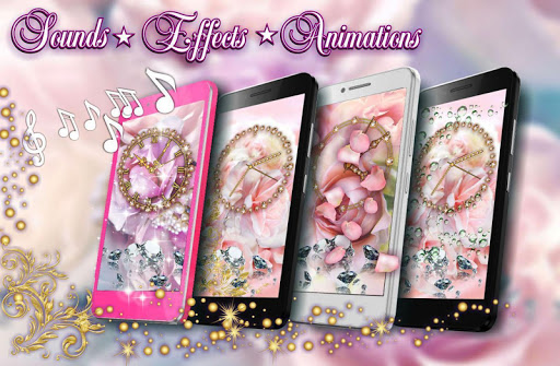 Diamonds Love Clock Live Wallpaper