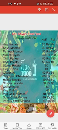 Shri Shyam Fast Food menu 2