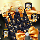 تنزيل Shiny Golden Black Bow Theme التثبيت أحدث APK تنزيل