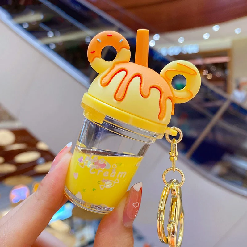 Acryl Olie Kiki Milk Tea Cup Sleutelhanger