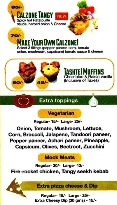 Tashte menu 