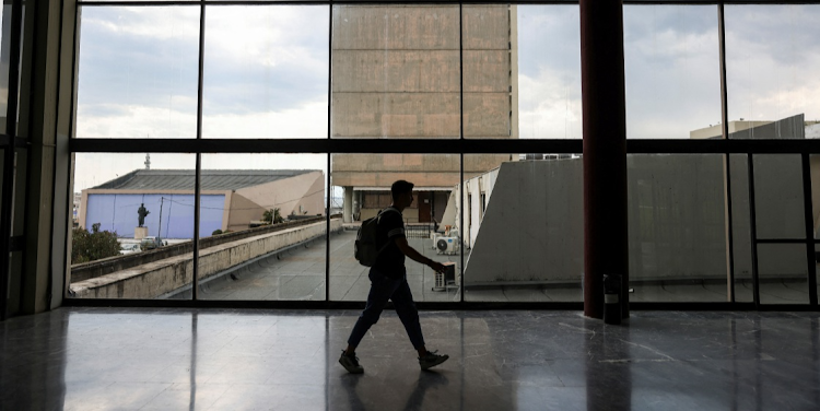 A student walks inside one of the buildings of the Aristotle University of Thessaloniki, Greece. File photo: ALEXANDROS AVRAMIDIS/REUTERS