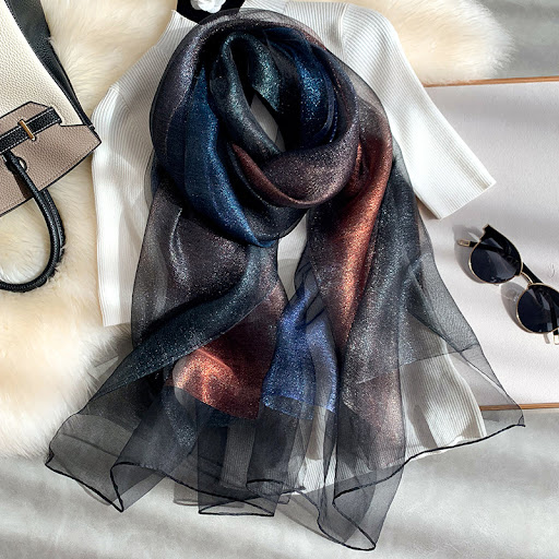 Title 4, Womens Silk Gradient Warm Versatile Scarf