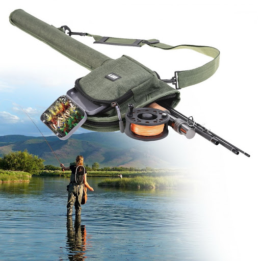 Title 2, Canvas Portable Fly Fishing Rod Bag Reel Combo ...
