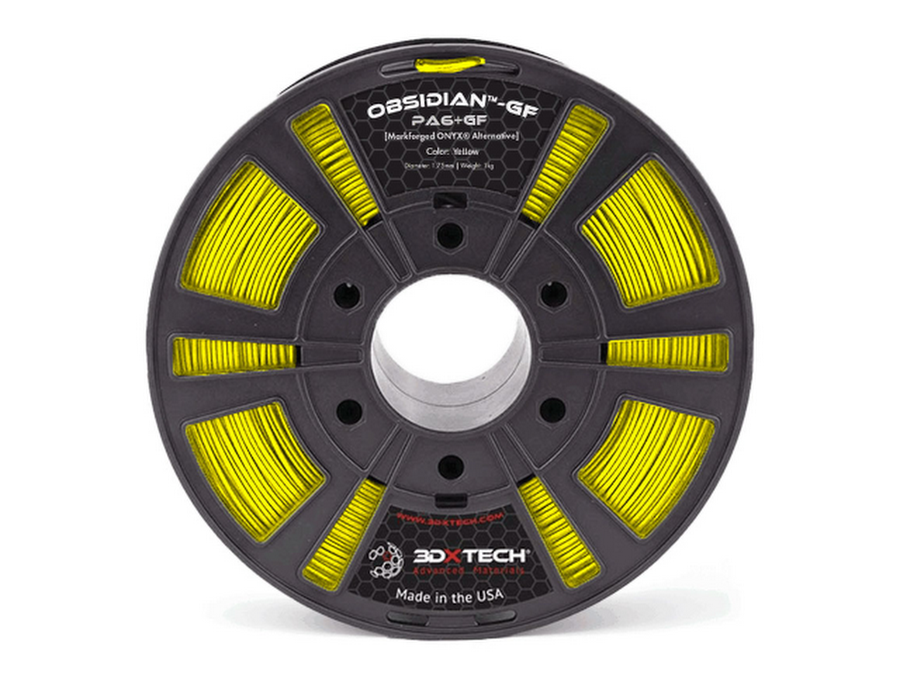 3DXTech Obsidian-GF PA6+Glassfiber [Markforged Onyx Alternative] Filament - 1.75mm (1kg) Yellow