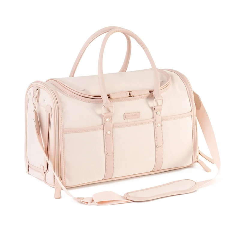 Sac de transport portable pour animaux de compagnie en cuir de prépuce de chat, respirant et pliable. Transportez votre chat facilement et en sécurité !