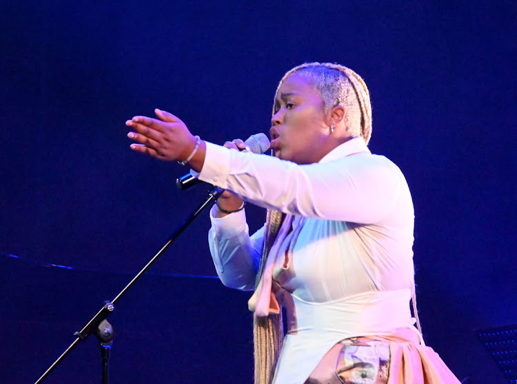 Msaki at the album release celebration for Zenzile: The Reimagination of Miriam Makeba at South African State Theatre on March 27, 2022 in Johannesburg. Msaki recently started frequenting Los Angeles to build a profile as a songwriter.