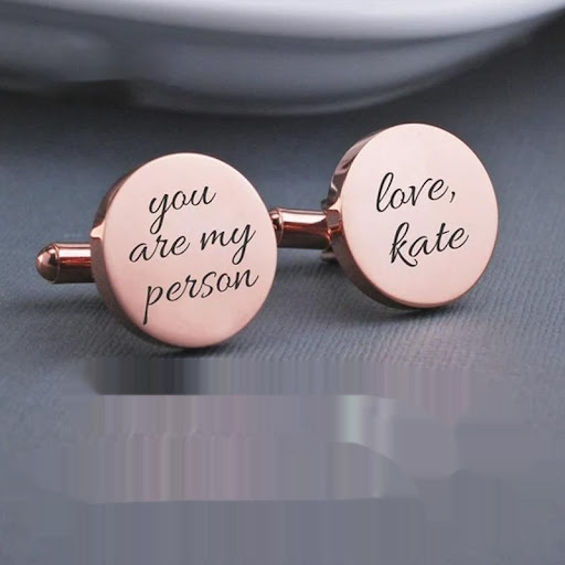 Title 1, Mens Suit High-Grade Cufflinks with Engraved N...
