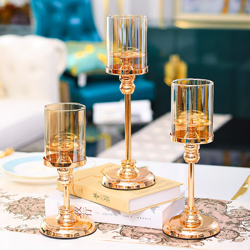 Title 4, European Style Metal Candle Holders Creative Wa...