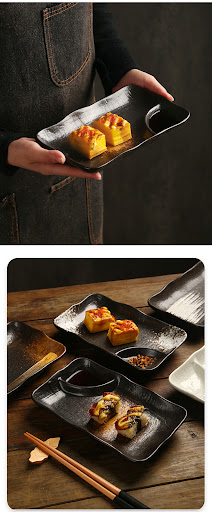 Title 7, Ceramic Compartment Tray Barbecue Dim Sum Plate...